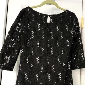 Luxology black sequin mini dress